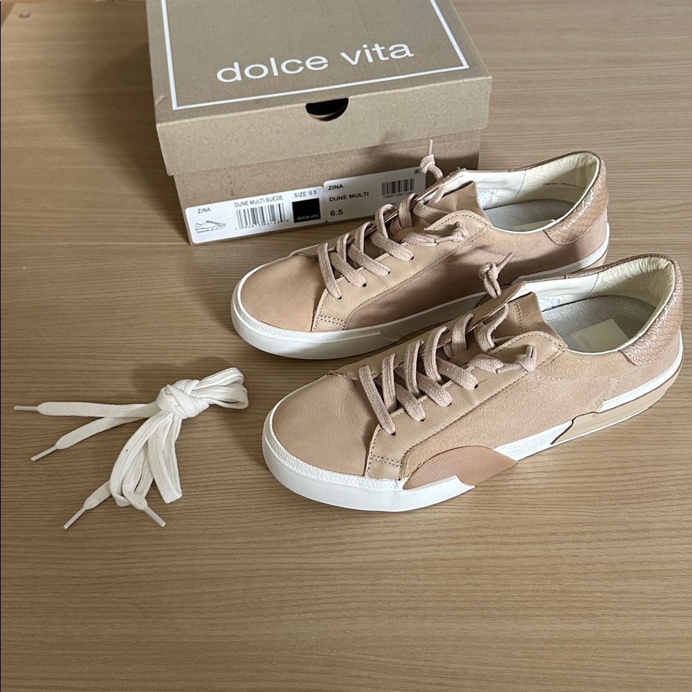 Dolce Vita Zina Dune Multi Suede Sneakers 6.5 - Picture 15 of 15